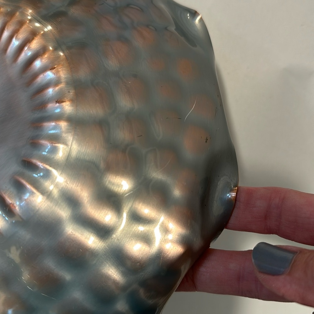 VINTAGE Victorian GREGORIAN COPPER Bowl Hand Hammered 310 “Crown” 9” X 2” - Picture 7 of 8